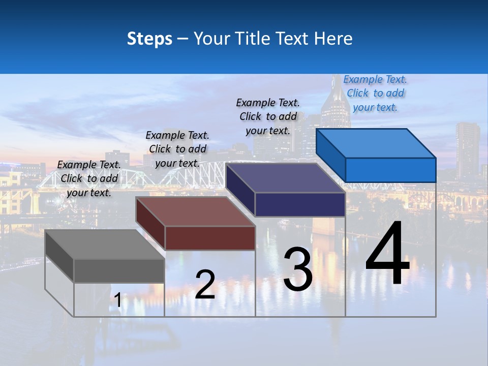 A City Skyline With A Bridge In The Foreground PowerPoint Template