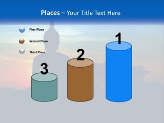 A Buddha Statue With The Sun Setting In The Background PowerPoint Template