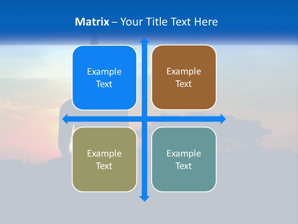 A Buddha Statue With The Sun Setting In The Background PowerPoint Template