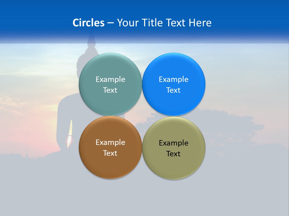 A Buddha Statue With The Sun Setting In The Background PowerPoint Template