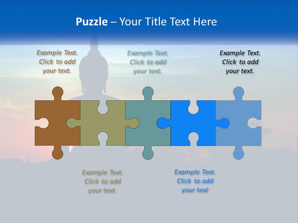 A Buddha Statue With The Sun Setting In The Background PowerPoint Template