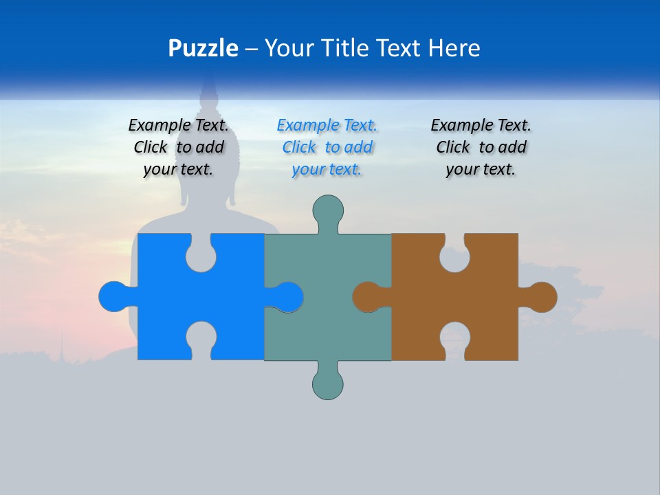 A Buddha Statue With The Sun Setting In The Background PowerPoint Template