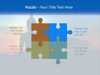 A Buddha Statue With The Sun Setting In The Background PowerPoint Template