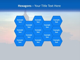 A Buddha Statue With The Sun Setting In The Background PowerPoint Template