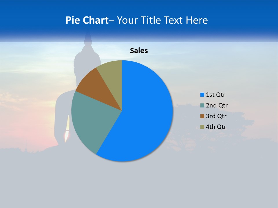 A Buddha Statue With The Sun Setting In The Background PowerPoint Template