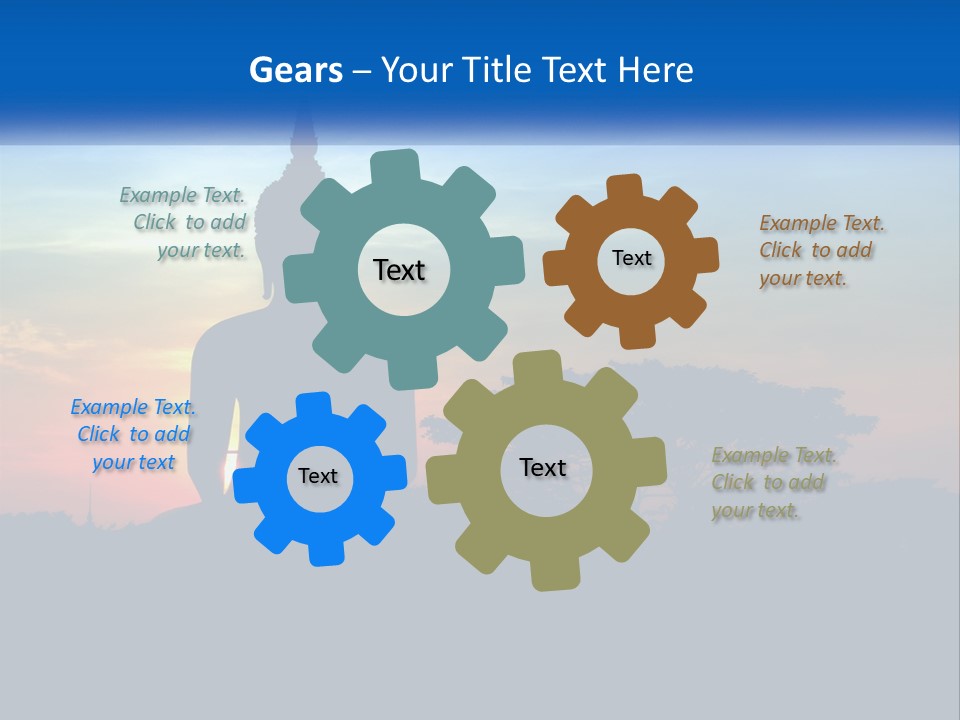 A Buddha Statue With The Sun Setting In The Background PowerPoint Template