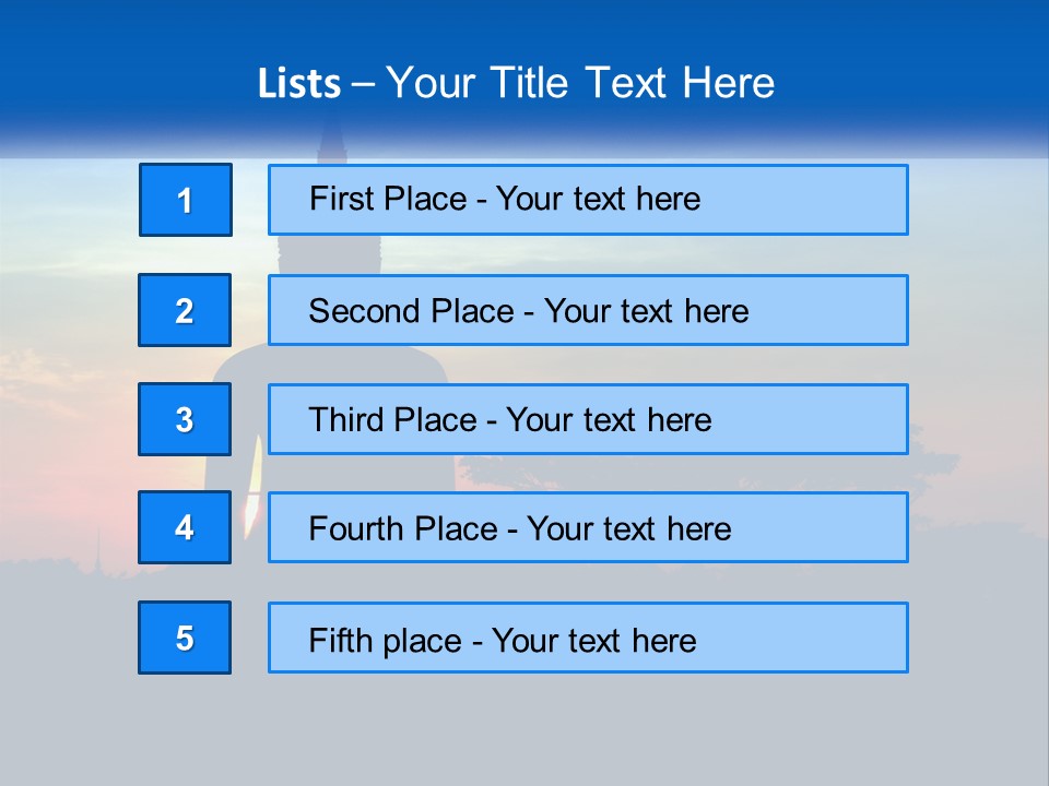A Buddha Statue With The Sun Setting In The Background PowerPoint Template