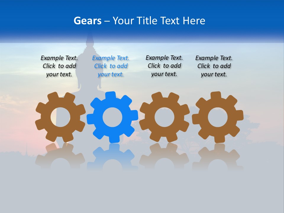 A Buddha Statue With The Sun Setting In The Background PowerPoint Template