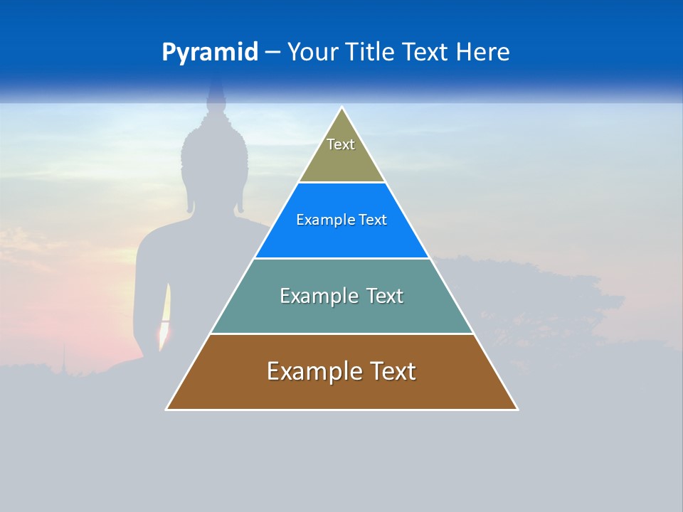 A Buddha Statue With The Sun Setting In The Background PowerPoint Template