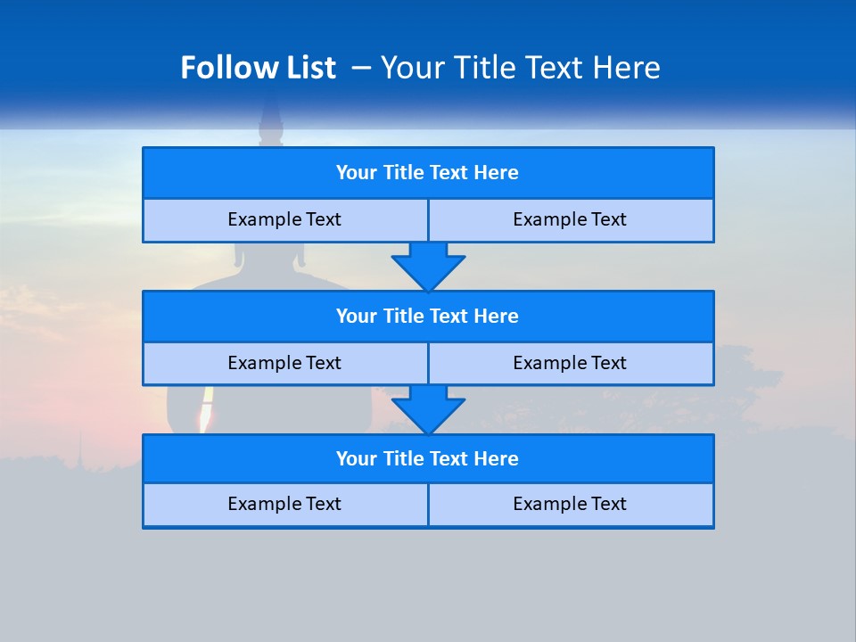 A Buddha Statue With The Sun Setting In The Background PowerPoint Template