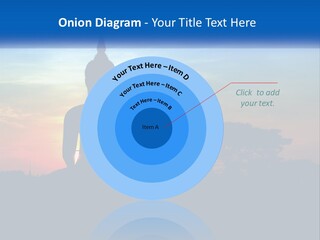 A Buddha Statue With The Sun Setting In The Background PowerPoint Template