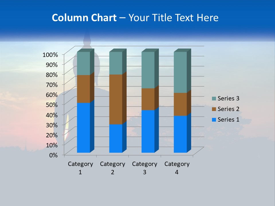 A Buddha Statue With The Sun Setting In The Background PowerPoint Template