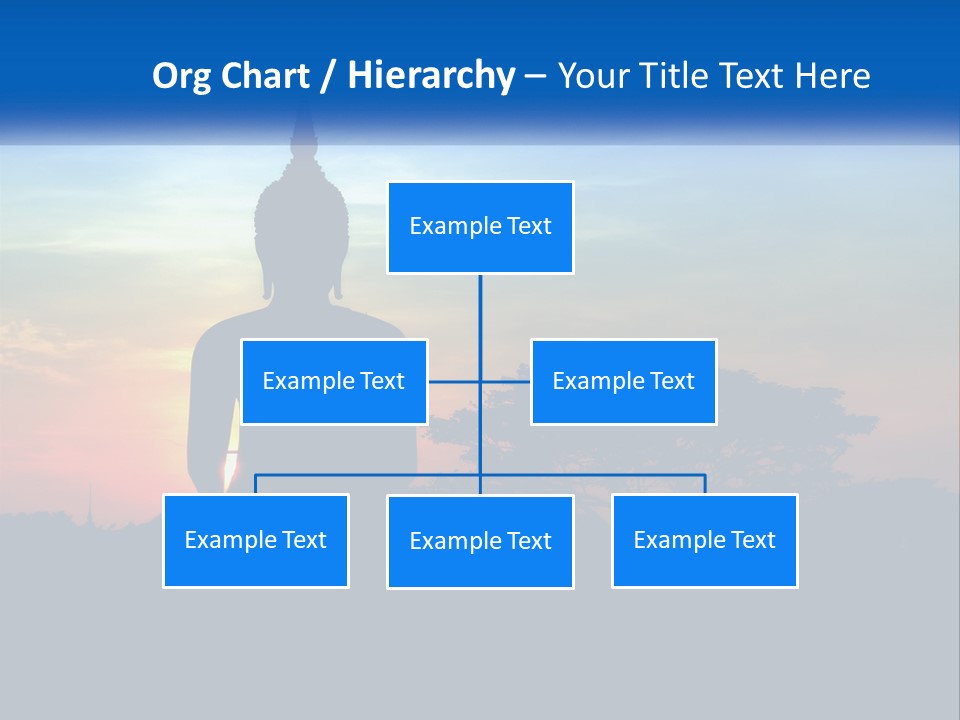A Buddha Statue With The Sun Setting In The Background PowerPoint Template