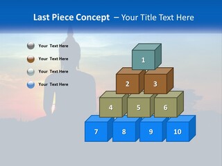 A Buddha Statue With The Sun Setting In The Background PowerPoint Template