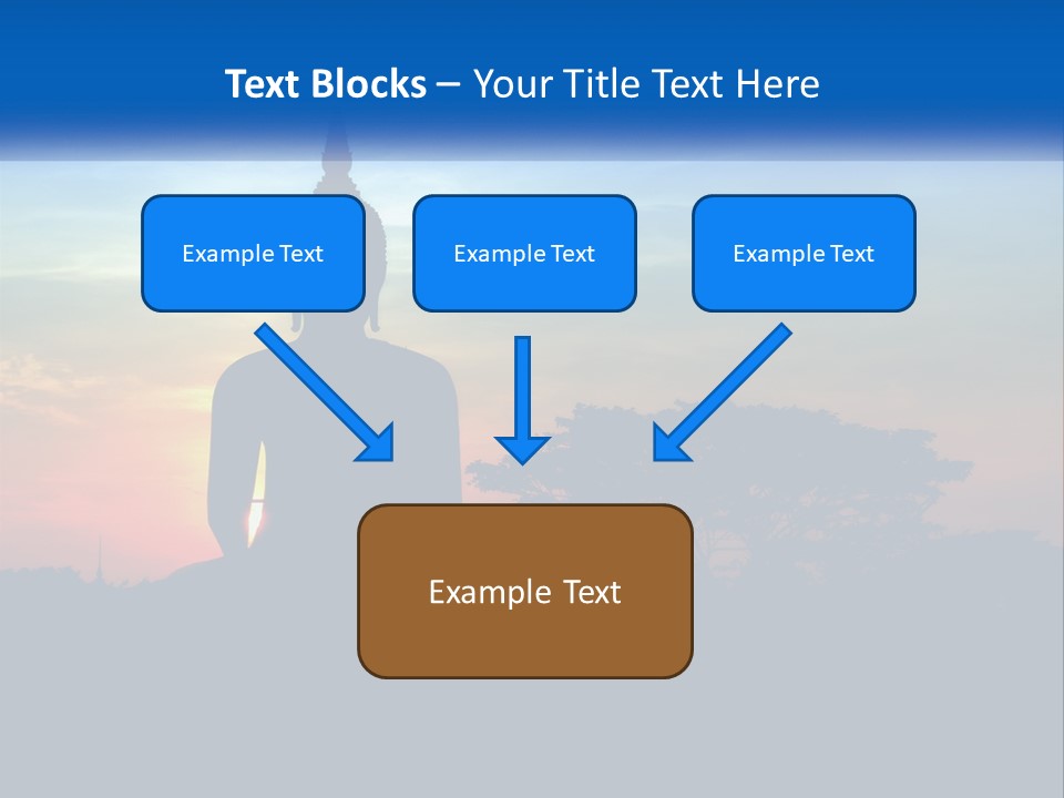 A Buddha Statue With The Sun Setting In The Background PowerPoint Template