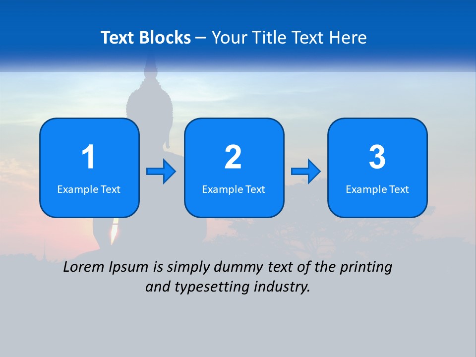 A Buddha Statue With The Sun Setting In The Background PowerPoint Template