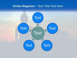 A Buddha Statue With The Sun Setting In The Background PowerPoint Template