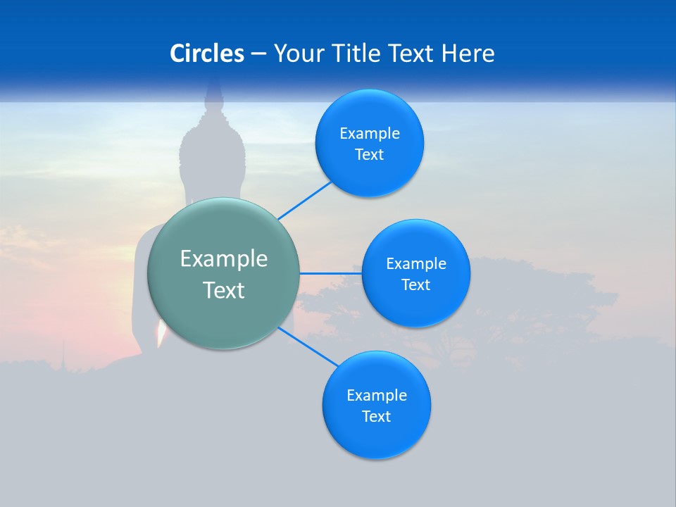 A Buddha Statue With The Sun Setting In The Background PowerPoint Template