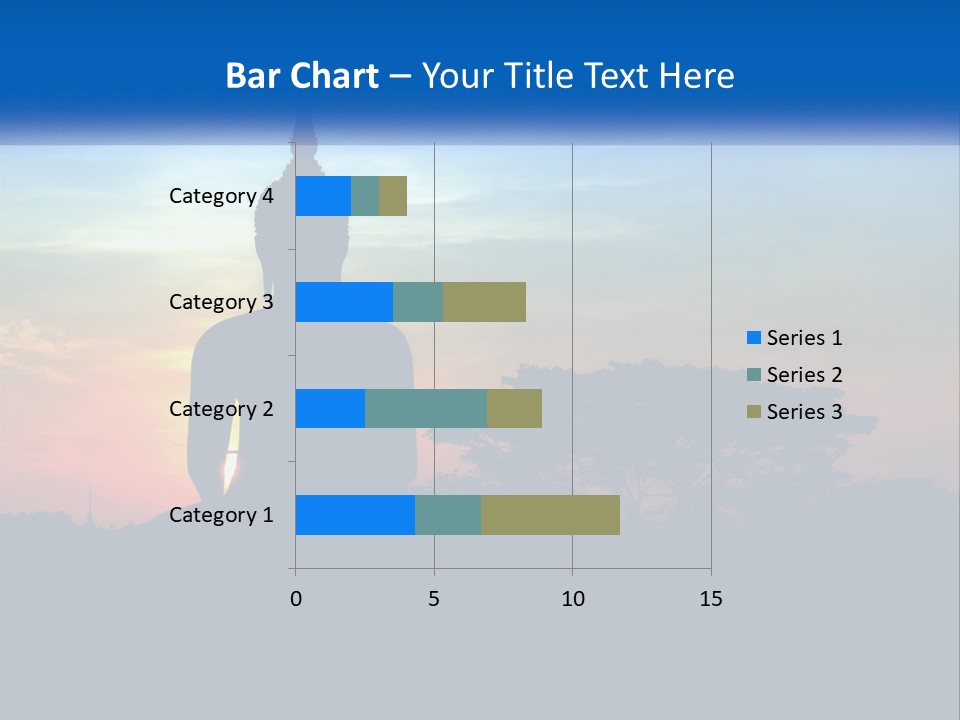 A Buddha Statue With The Sun Setting In The Background PowerPoint Template
