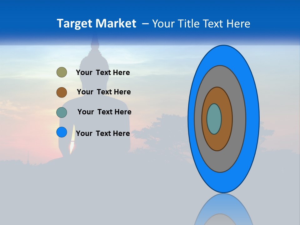 A Buddha Statue With The Sun Setting In The Background PowerPoint Template