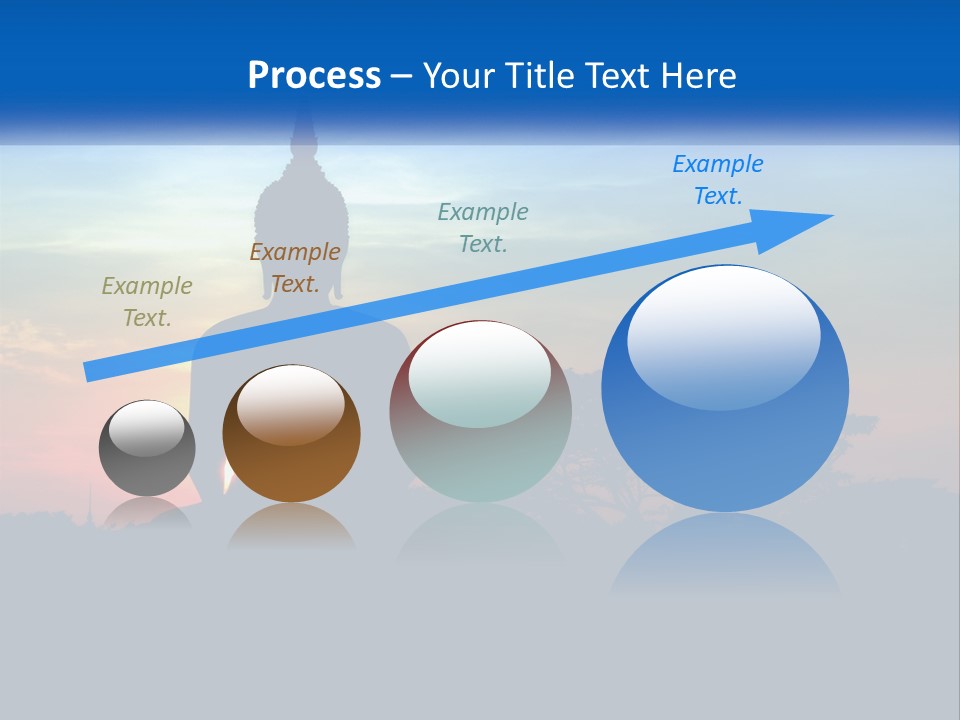 A Buddha Statue With The Sun Setting In The Background PowerPoint Template