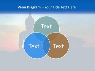 A Buddha Statue With The Sun Setting In The Background PowerPoint Template