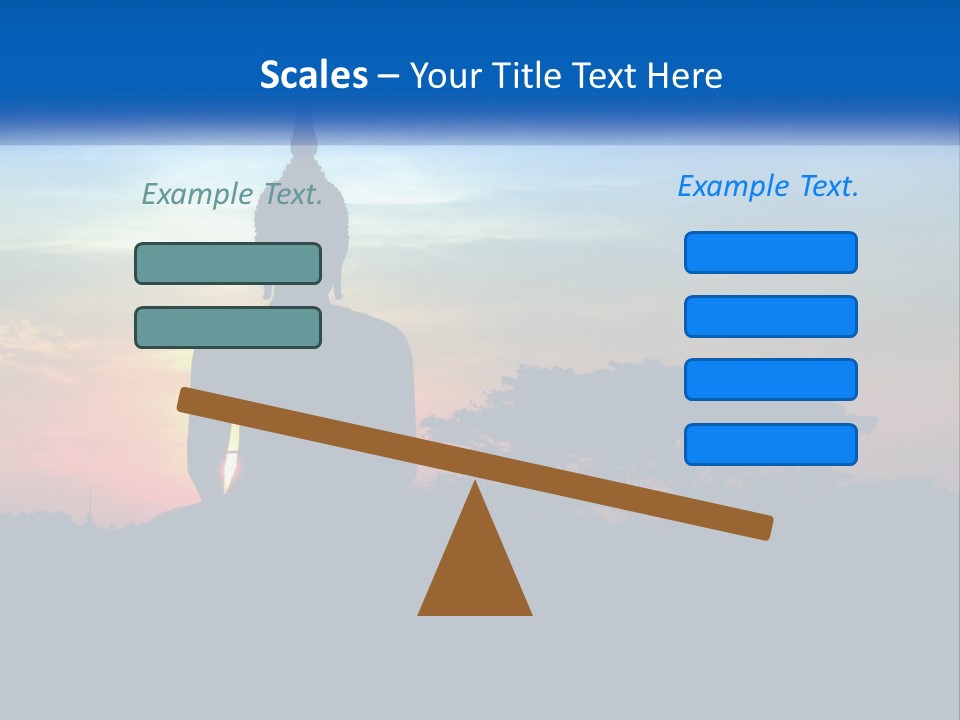 A Buddha Statue With The Sun Setting In The Background PowerPoint Template