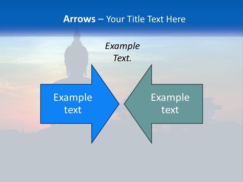 A Buddha Statue With The Sun Setting In The Background PowerPoint Template