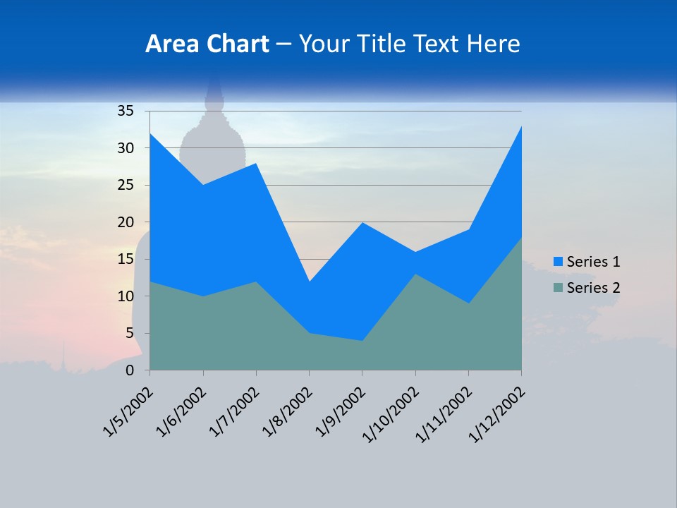 A Buddha Statue With The Sun Setting In The Background PowerPoint Template