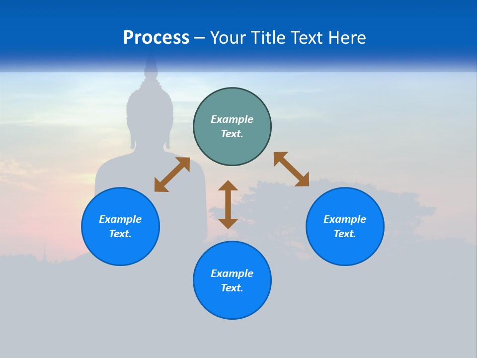 A Buddha Statue With The Sun Setting In The Background PowerPoint Template