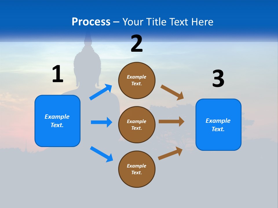 A Buddha Statue With The Sun Setting In The Background PowerPoint Template