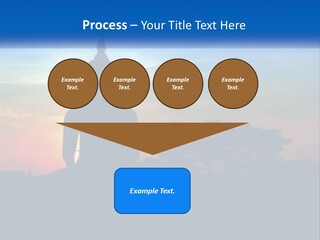 A Buddha Statue With The Sun Setting In The Background PowerPoint Template