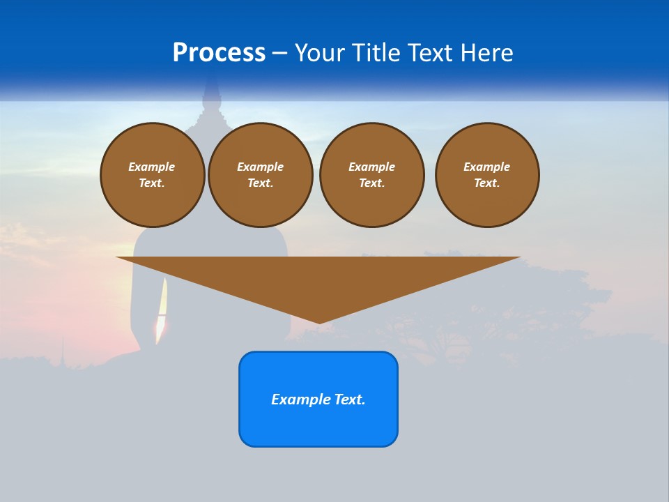 A Buddha Statue With The Sun Setting In The Background PowerPoint Template