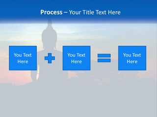 A Buddha Statue With The Sun Setting In The Background PowerPoint Template