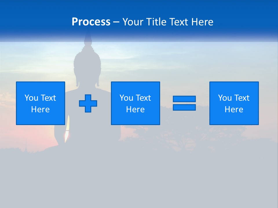 A Buddha Statue With The Sun Setting In The Background PowerPoint Template