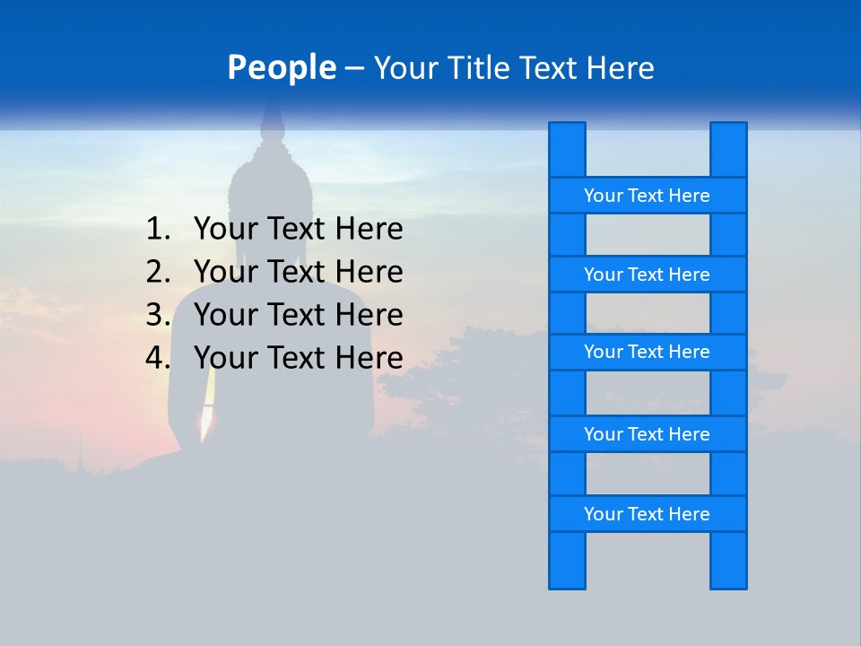 A Buddha Statue With The Sun Setting In The Background PowerPoint Template