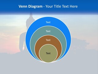 A Buddha Statue With The Sun Setting In The Background PowerPoint Template