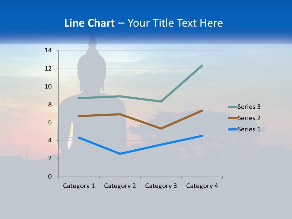 A Buddha Statue With The Sun Setting In The Background PowerPoint Template