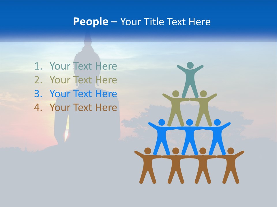 A Buddha Statue With The Sun Setting In The Background PowerPoint Template