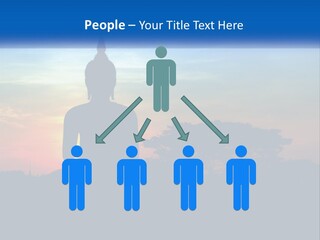 A Buddha Statue With The Sun Setting In The Background PowerPoint Template