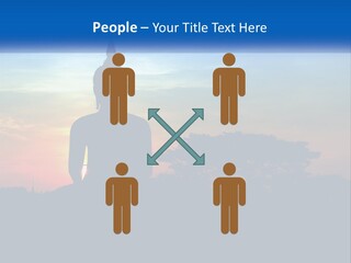 A Buddha Statue With The Sun Setting In The Background PowerPoint Template