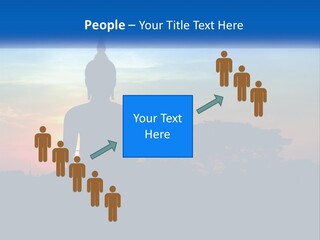 A Buddha Statue With The Sun Setting In The Background PowerPoint Template