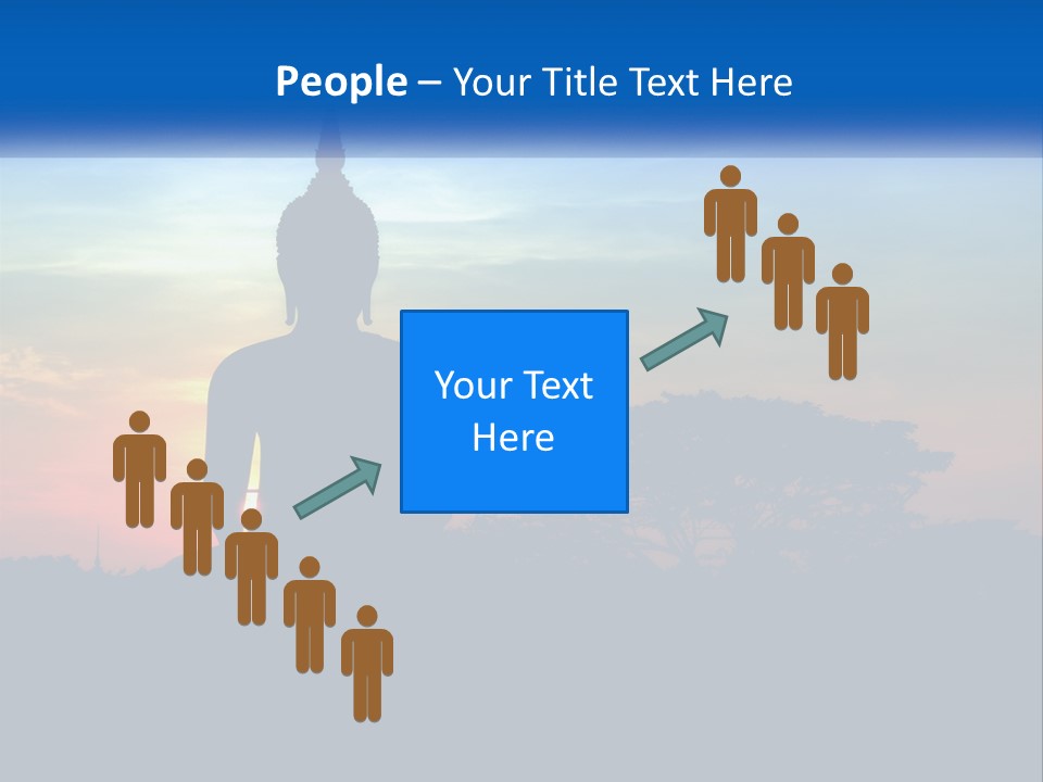 A Buddha Statue With The Sun Setting In The Background PowerPoint Template