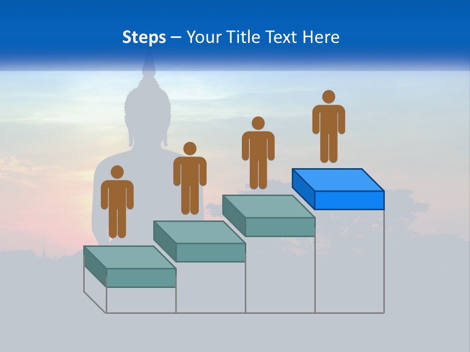 A Buddha Statue With The Sun Setting In The Background PowerPoint Template