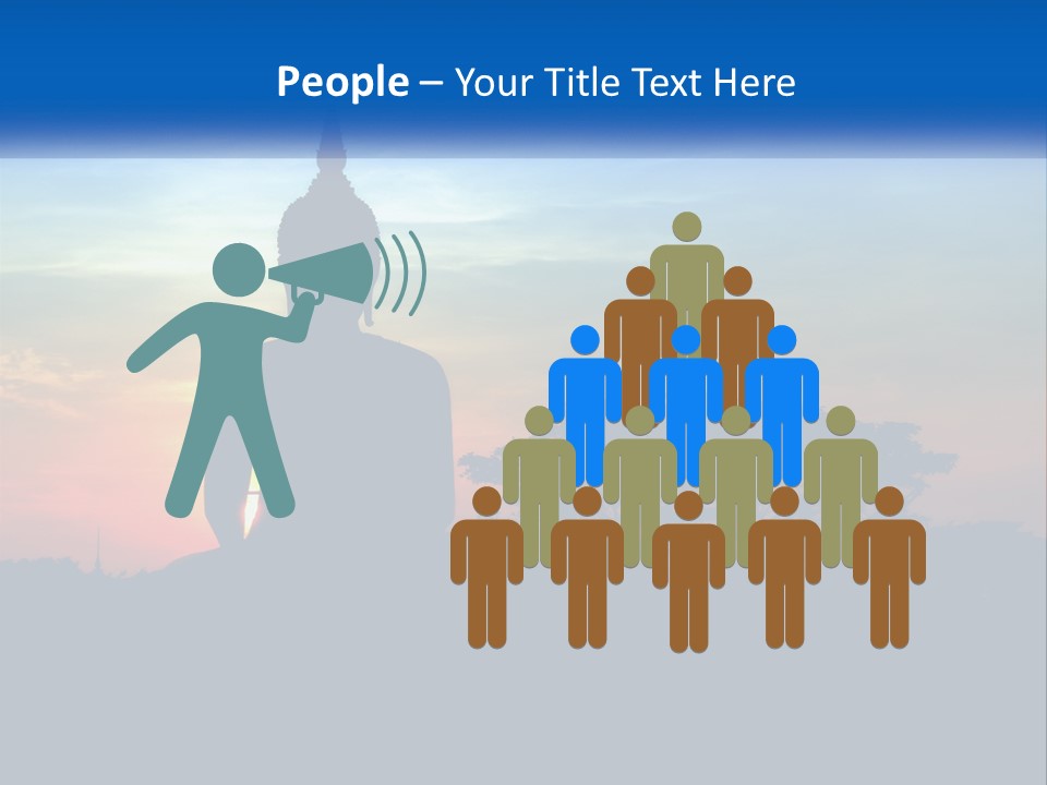 A Buddha Statue With The Sun Setting In The Background PowerPoint Template