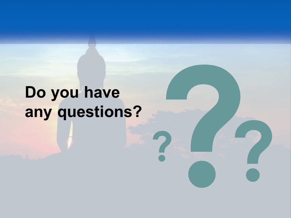 A Buddha Statue With The Sun Setting In The Background PowerPoint Template