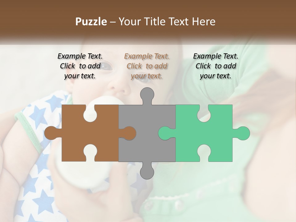 A Woman Feeding A Baby With A Bottle PowerPoint Template