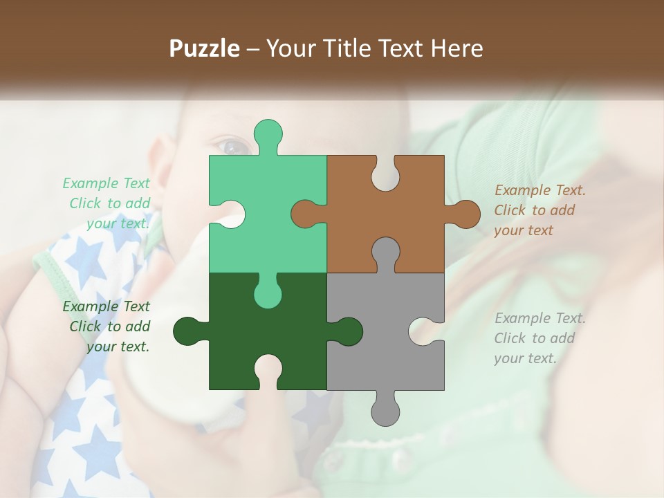 A Woman Feeding A Baby With A Bottle PowerPoint Template