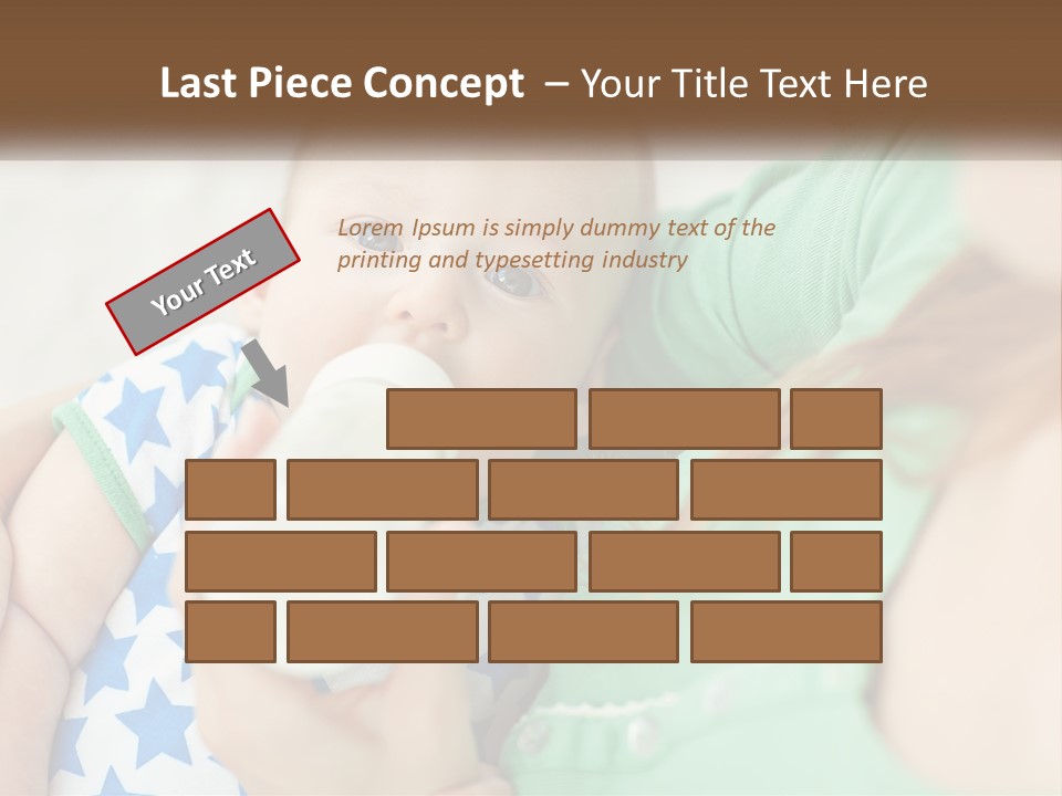 A Woman Feeding A Baby With A Bottle PowerPoint Template