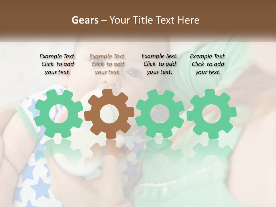 A Woman Feeding A Baby With A Bottle PowerPoint Template